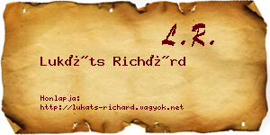Lukáts Richárd névjegykártya