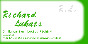 richard lukats business card